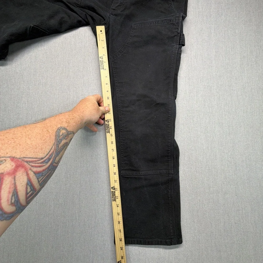 CARHARTT Jeans Mens 33x30 (Fits 32x29) Black DOUBLE KNEE Relaxed Fit Workwear